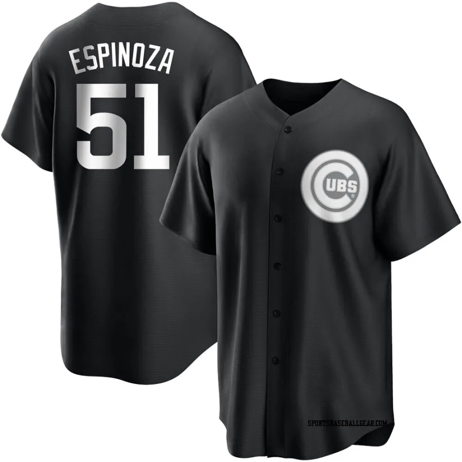 Anderson Espinoza Men's Chicago Cubs Black/White Replica Jersey