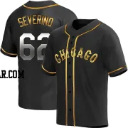 Anderson Severino Men's Chicago White Sox Black Golden Replica Alternate Jersey