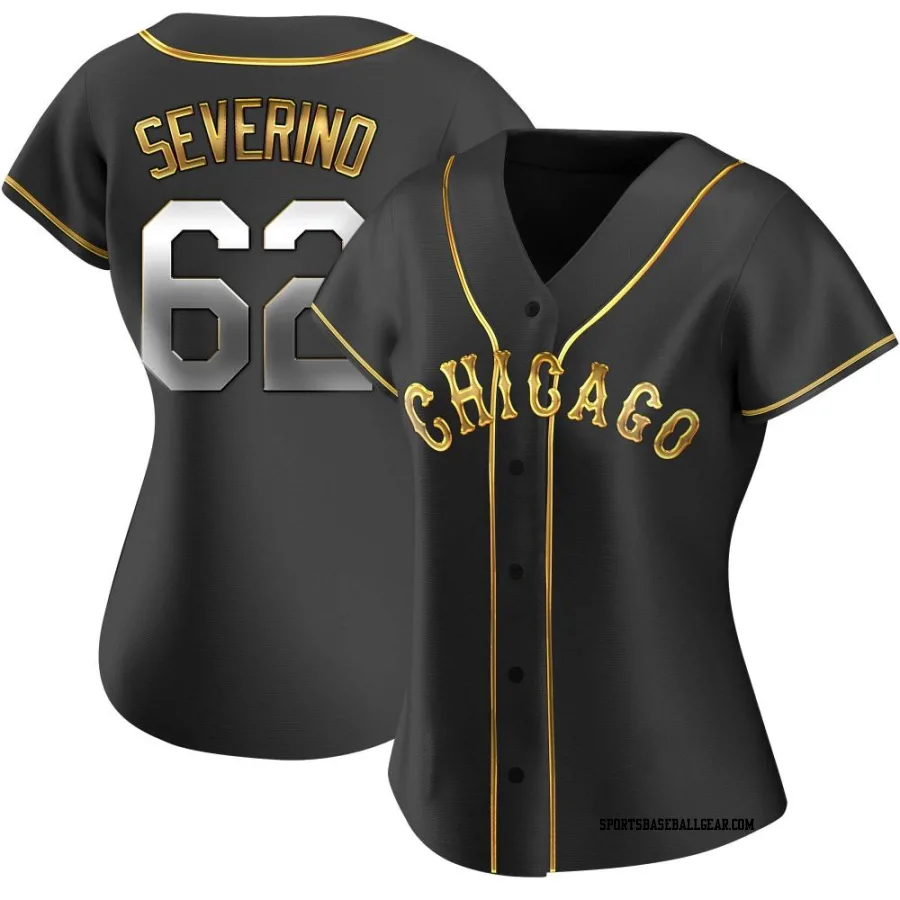 Anderson Severino Women's Chicago White Sox Black Golden Replica Alternate Jersey