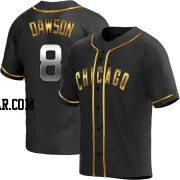 Andre Dawson Men's Chicago Cubs Black Golden Replica Alternate Jersey