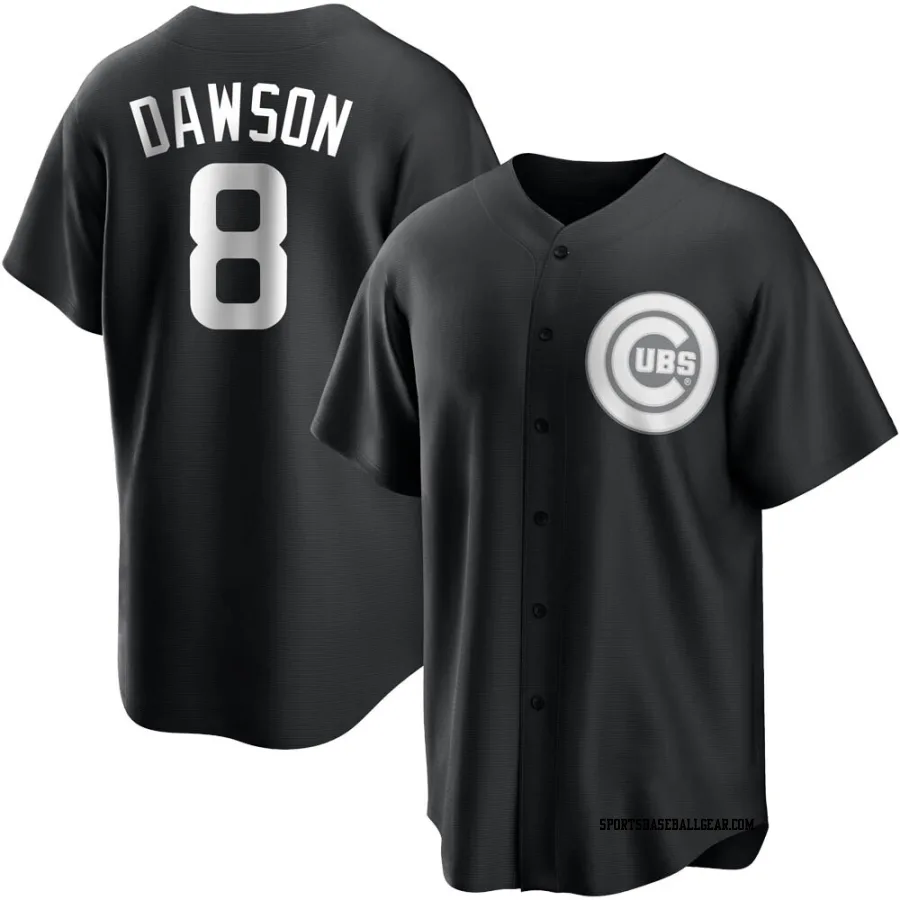 Andre Dawson Men's Chicago Cubs Black/White Replica Jersey