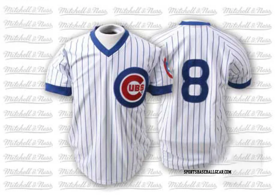 Andre Dawson Men's Chicago Cubs White/Blue Replica Strip Throwback Jersey