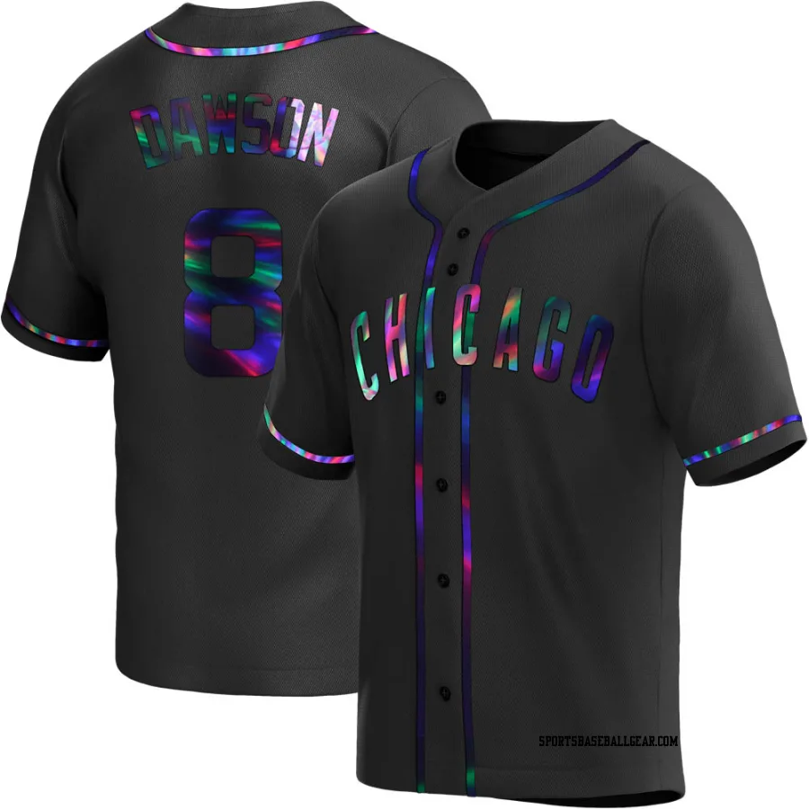 Andre Dawson Youth Chicago Cubs Black Holographic Replica Alternate Jersey