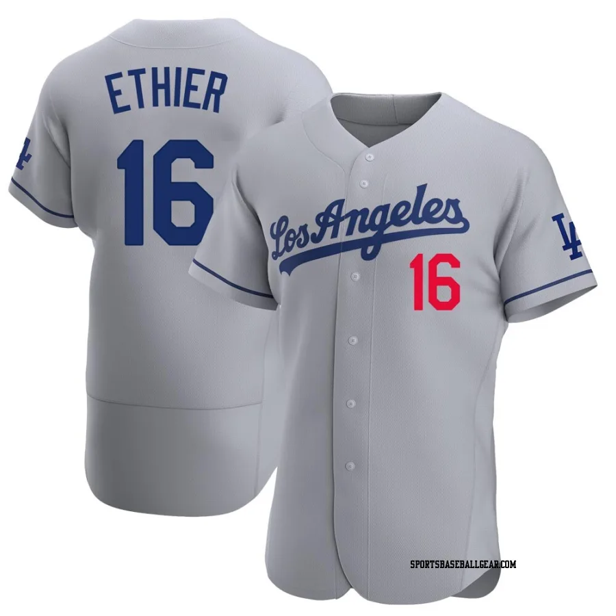 Andre Ethier Men's Los Angeles Dodgers Gray Authentic Away Jersey