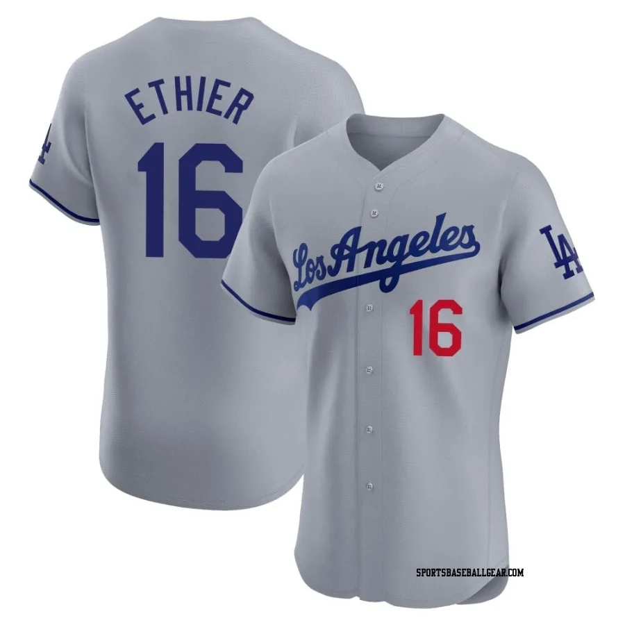 Andre Ethier Men's Los Angeles Dodgers Gray Elite Road Jersey