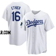 Andre Ethier Men's Los Angeles Dodgers White Replica 2024 World Tour Seoul Series Home Jersey