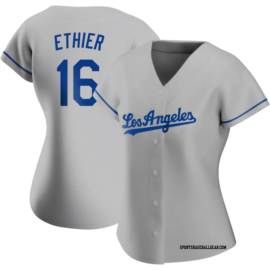 Andre Ethier Women's Los Angeles Dodgers Gray Replica Road Jersey