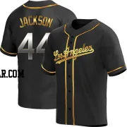 Andre Jackson Men's Los Angeles Dodgers Black Golden Replica Alternate Jersey