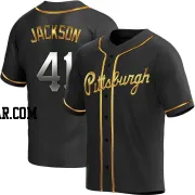 Andre Jackson Men's Pittsburgh Pirates Black Golden Replica Alternate Jersey