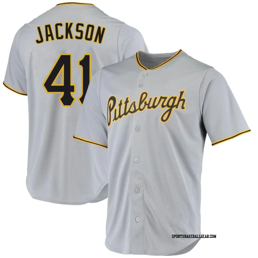 Andre Jackson Men's Pittsburgh Pirates Gray Replica Road Jersey