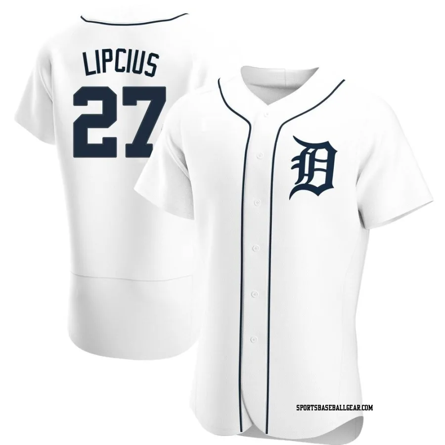 Andre Lipcius Men's Detroit Tigers White Authentic Home Jersey