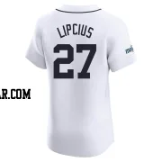 Andre Lipcius Men's Detroit Tigers White Elite Home Patch Jersey