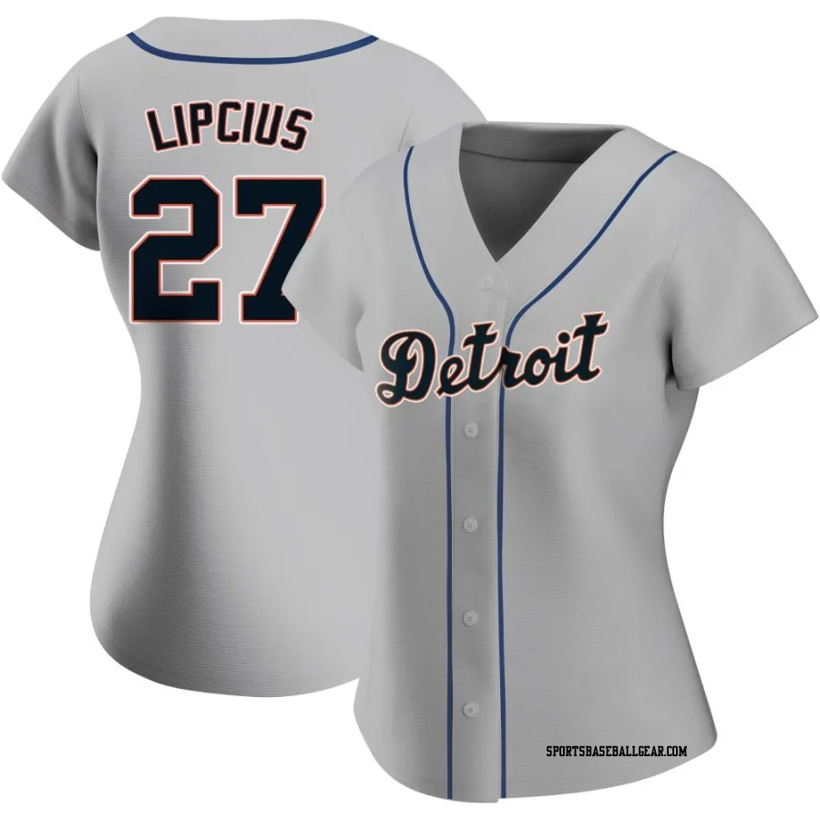 Andre Lipcius Women's Detroit Tigers Gray Replica Road Jersey