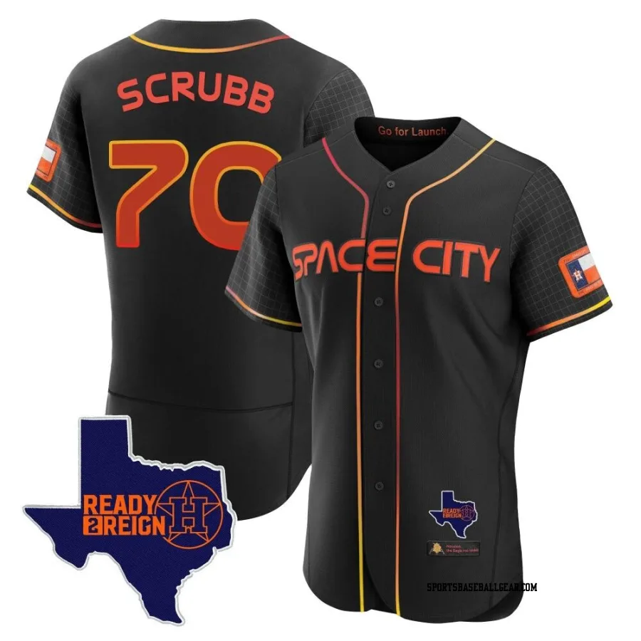 Andre Scrubb Men's Houston Astros Black Authentic 2023 Space City Ready 2 Reign Flex Base Jersey