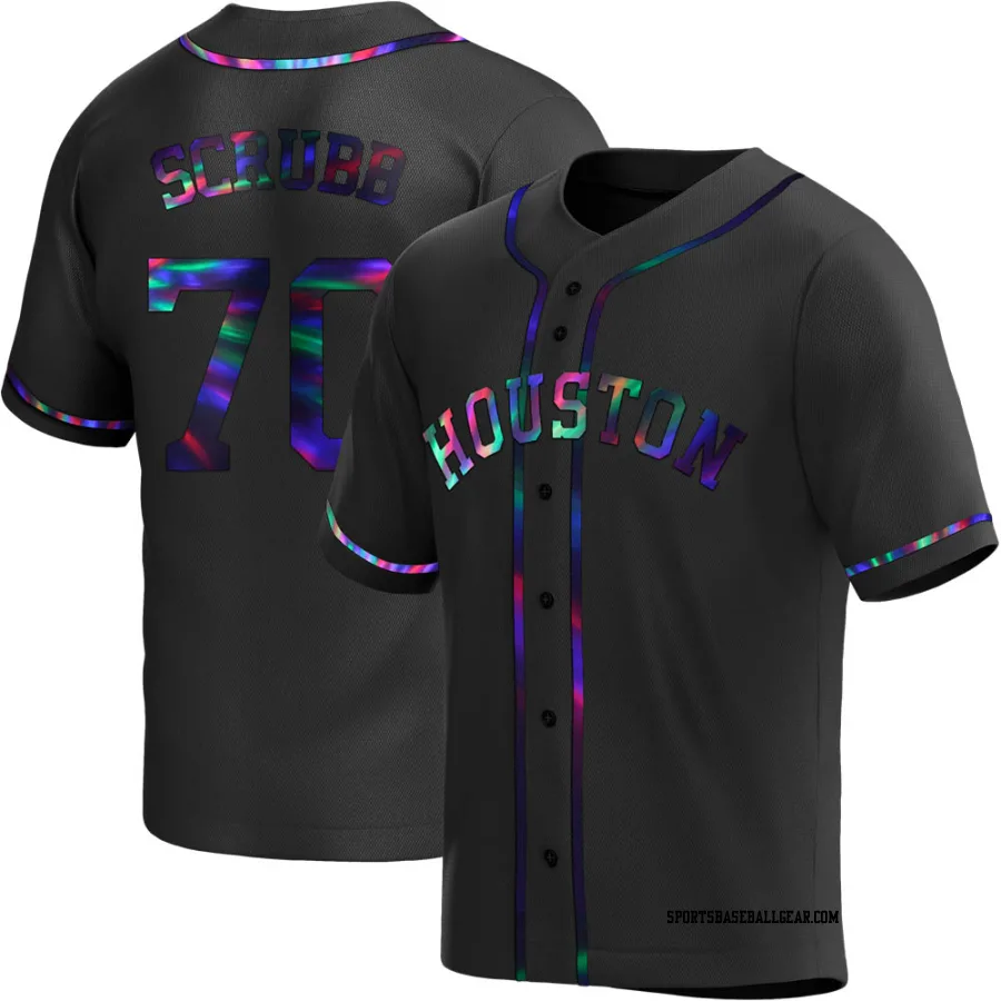 Andre Scrubb Men's Houston Astros Black Holographic Replica Alternate Jersey