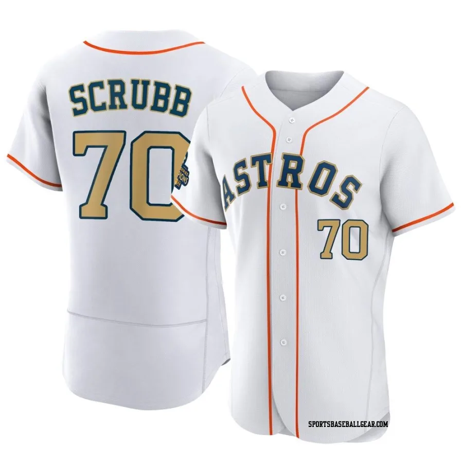 Andre Scrubb Men's Houston Astros Gold Authentic White 2023 Collection Jersey