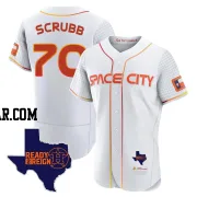 Andre Scrubb Men's Houston Astros White Authentic 2023 Space City Ready 2 Reign Flex Base Jersey