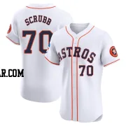 Andre Scrubb Men's Houston Astros White Elite Home Patch Jersey