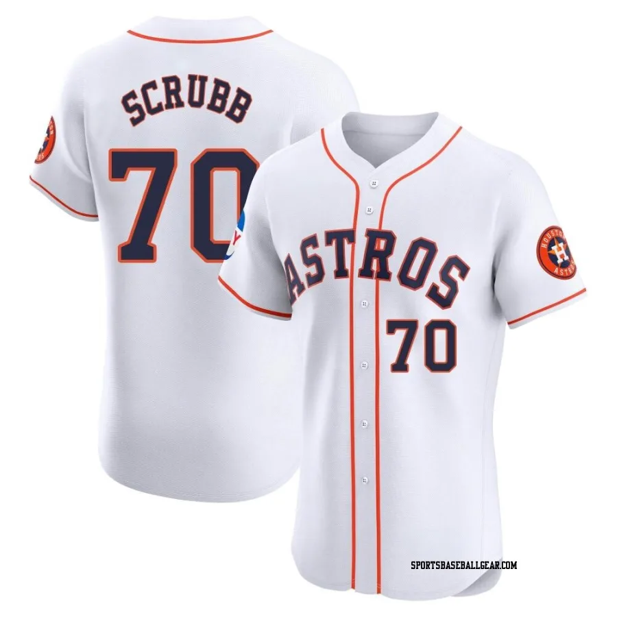 Andre Scrubb Men's Houston Astros White Elite Home Patch Jersey