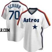 Andre Scrubb Men's Houston Astros White Replica Home Cooperstown Collection Team Jersey