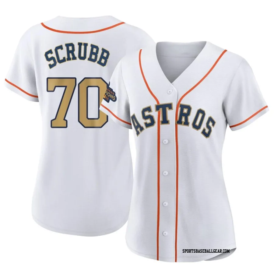 Andre Scrubb Women's Houston Astros Gold Authentic White 2023 Collection Jersey