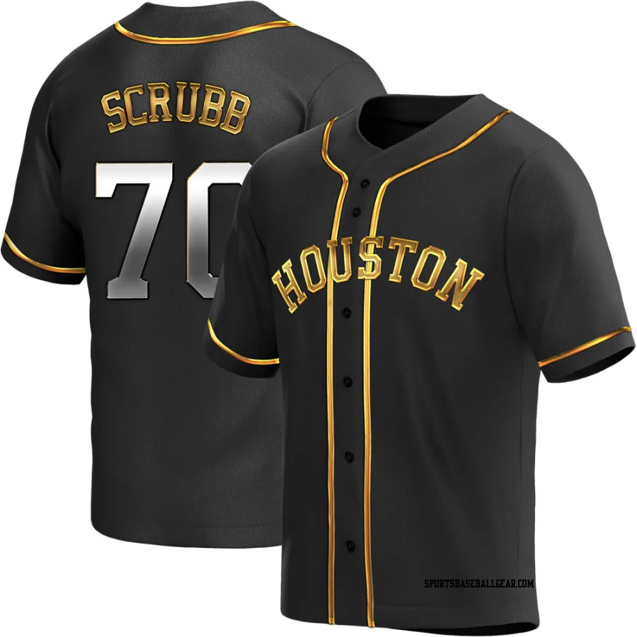 Andre Scrubb Youth Houston Astros Black Golden Replica Alternate Jersey