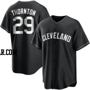 Andre Thornton Men's Cleveland Guardians Black/White Replica Jersey