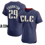 Andre Thornton Men's Cleveland Guardians Navy Elite 2024 City Connect Jersey