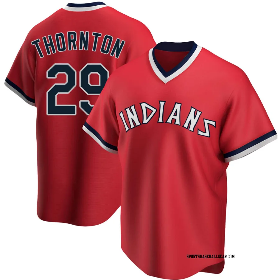 Andre Thornton Men's Cleveland Guardians Red Replica Road Cooperstown Collection Jersey