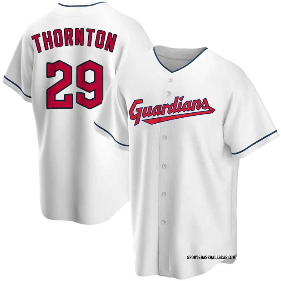 Andre Thornton Men's Cleveland Guardians White Replica Home Jersey