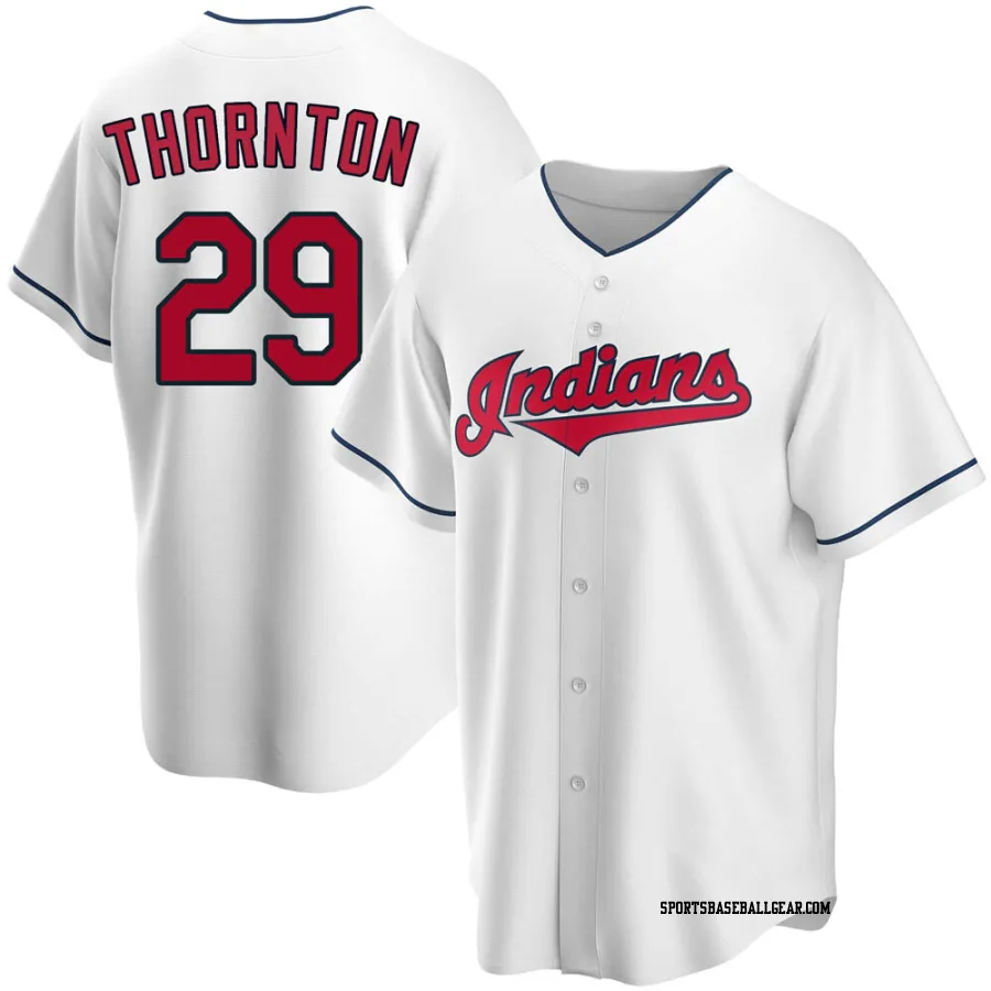 Andre Thornton Men's Cleveland Guardians White Replica Home Jersey