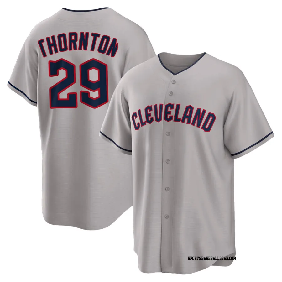 Andre Thornton Youth Cleveland Guardians Gray Replica Road Jersey