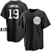 Andrelton Simmons Men's Chicago Cubs Black/White Replica Jersey