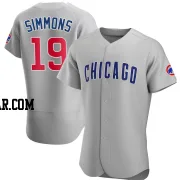 Andrelton Simmons Men's Chicago Cubs Gray Authentic Road Jersey