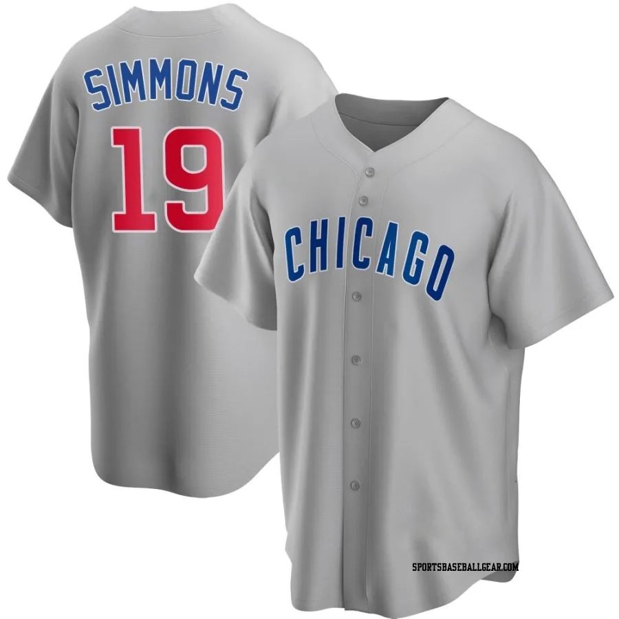 Andrelton Simmons Men's Chicago Cubs Gray Replica Road Jersey