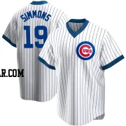 Andrelton Simmons Men's Chicago Cubs White Replica Home Cooperstown Collection Jersey