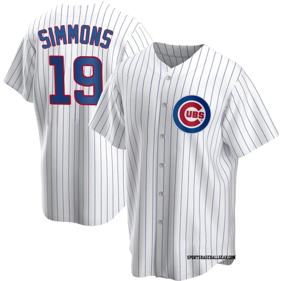 Andrelton Simmons Men's Chicago Cubs White Replica Home Jersey