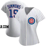 Andrelton Simmons Women's Chicago Cubs White Authentic Home Jersey