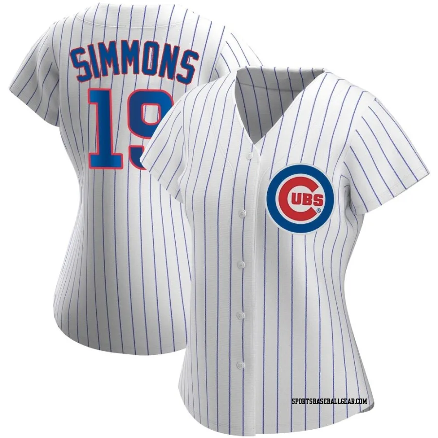 Andrelton Simmons Women's Chicago Cubs White Authentic Home Jersey