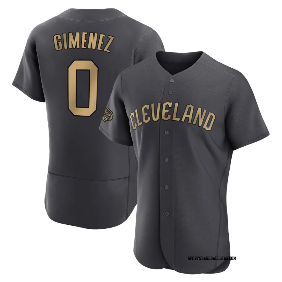 Andres Gimenez Men's Cleveland Guardians Charcoal Game Authentic 2022 All-Star Jersey