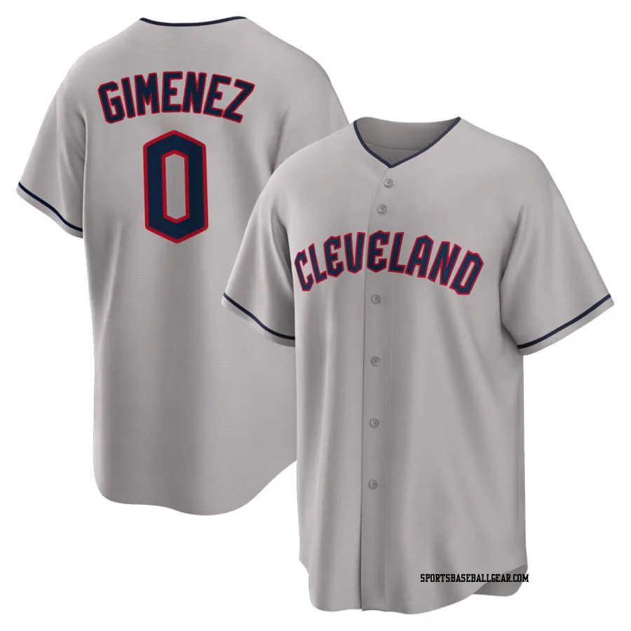 Andres Gimenez Men's Cleveland Guardians Gray Replica Road Jersey