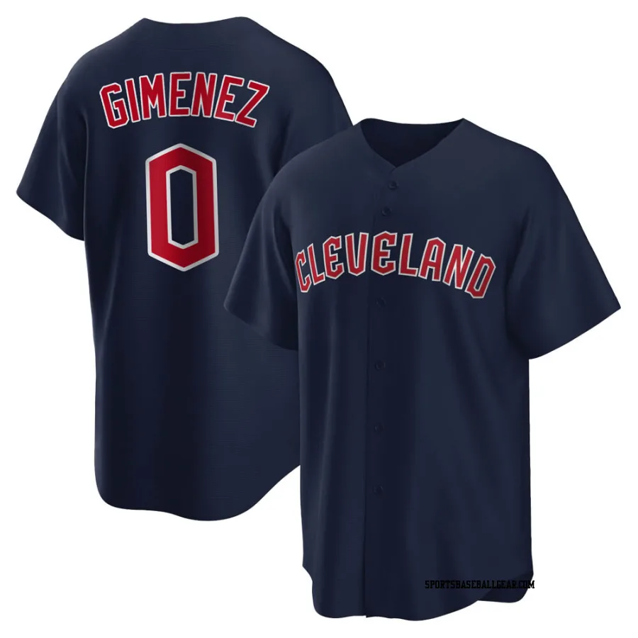 Andres Gimenez Men's Cleveland Guardians Navy Replica Alternate Jersey