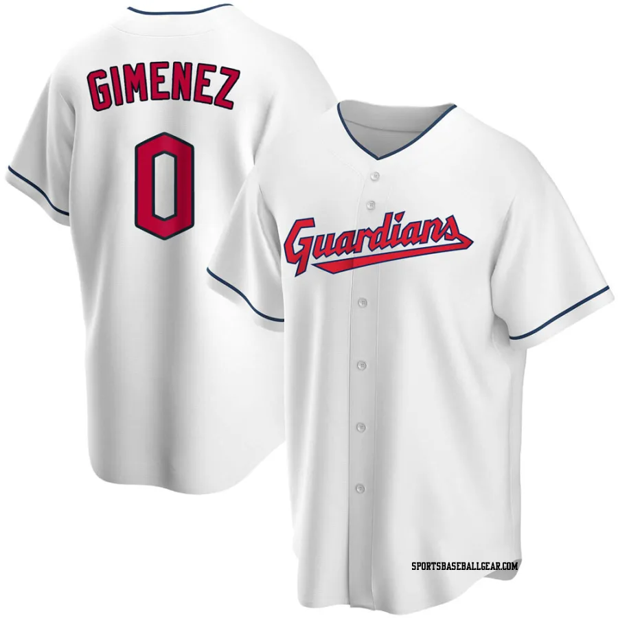 Andres Gimenez Men's Cleveland Guardians White Replica Home Jersey