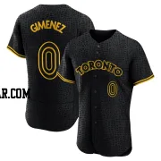 Andres Gimenez Men's Toronto Blue Jays Black Authentic Snake Skin City Jersey