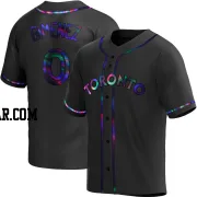 Andres Gimenez Men's Toronto Blue Jays Black Holographic Replica Alternate Jersey