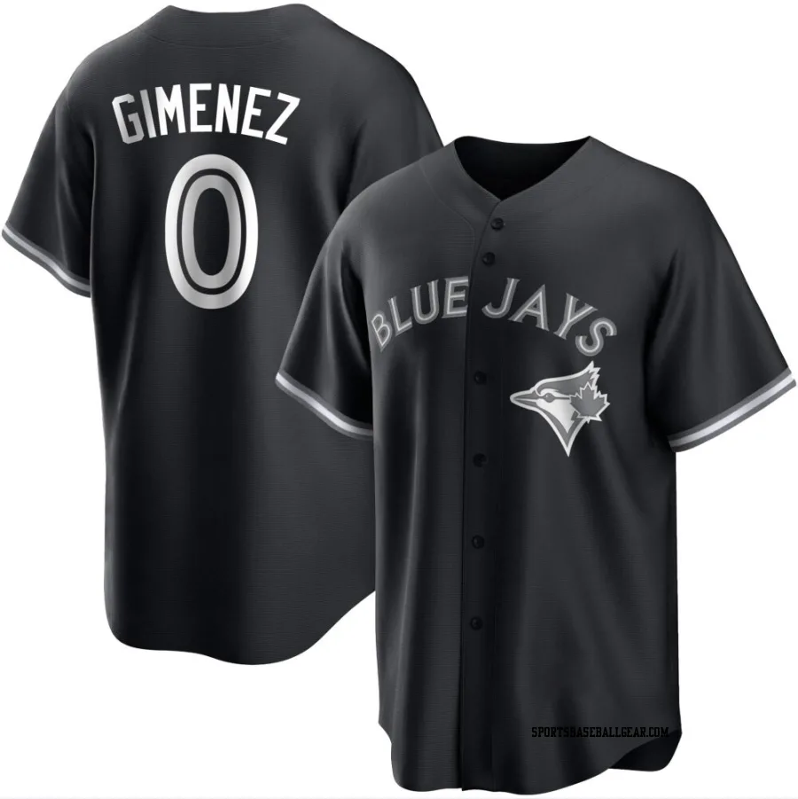 Andres Gimenez Men's Toronto Blue Jays Black/White Replica Jersey