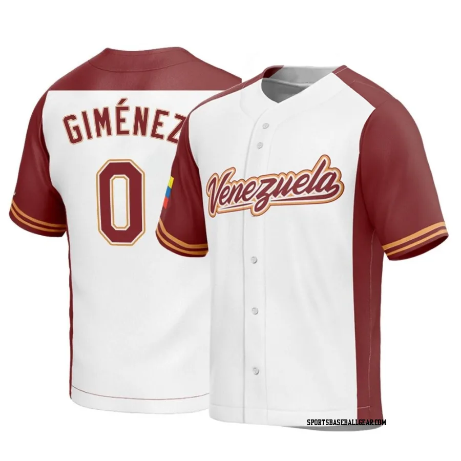 Andres Gimenez Men's Venezuela Baseball White Replica 2023 World Baseball Classic Jersey