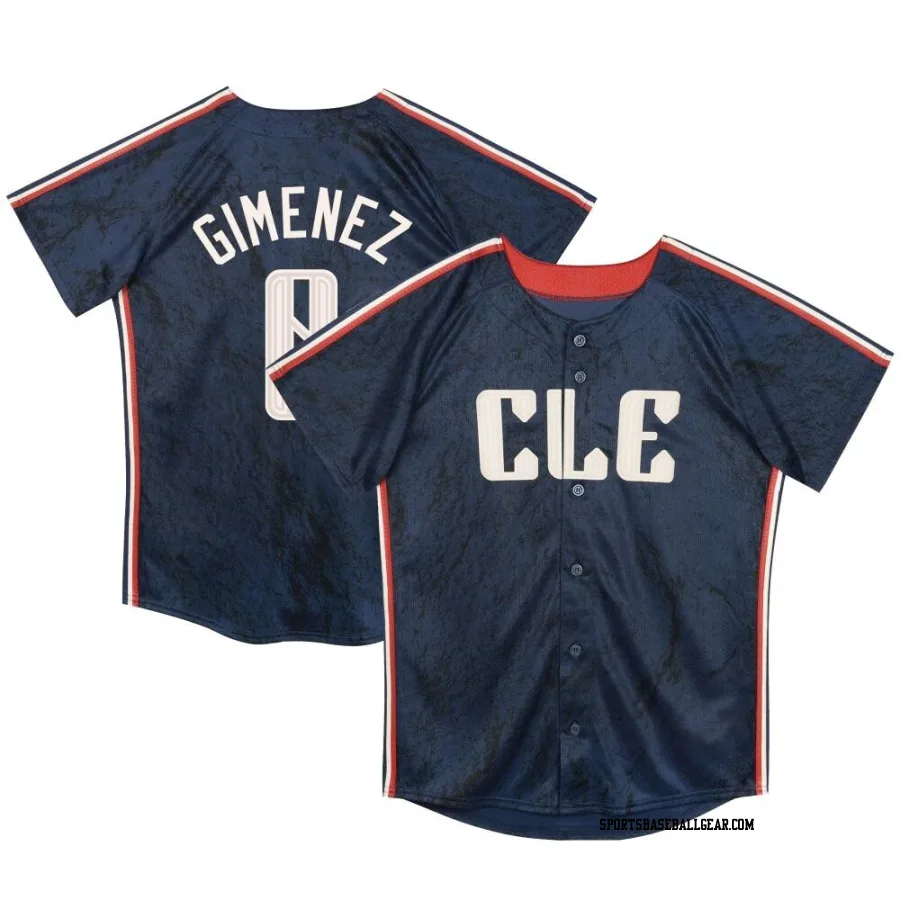 Andres Gimenez Toddler Cleveland Guardians Navy Limited Preschool & 2024 City Connect Jersey