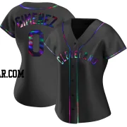 Andres Gimenez Women's Cleveland Guardians Black Holographic Replica Alternate Jersey