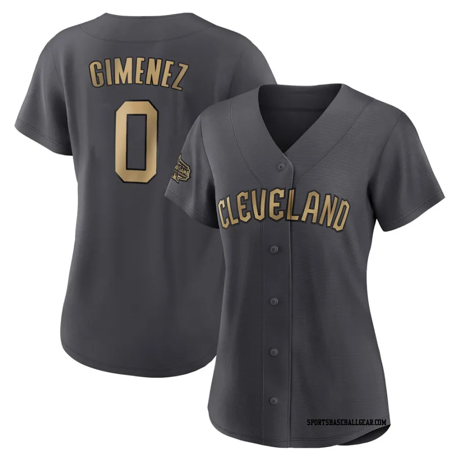 Andres Gimenez Women's Cleveland Guardians Charcoal Game Authentic 2022 All-Star Jersey